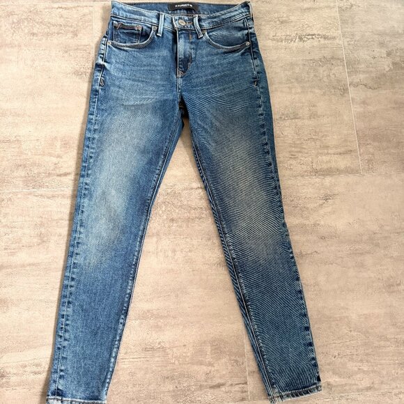 Express Mid Rise Stretch Jeans Size 00 - Picture 2 of 13